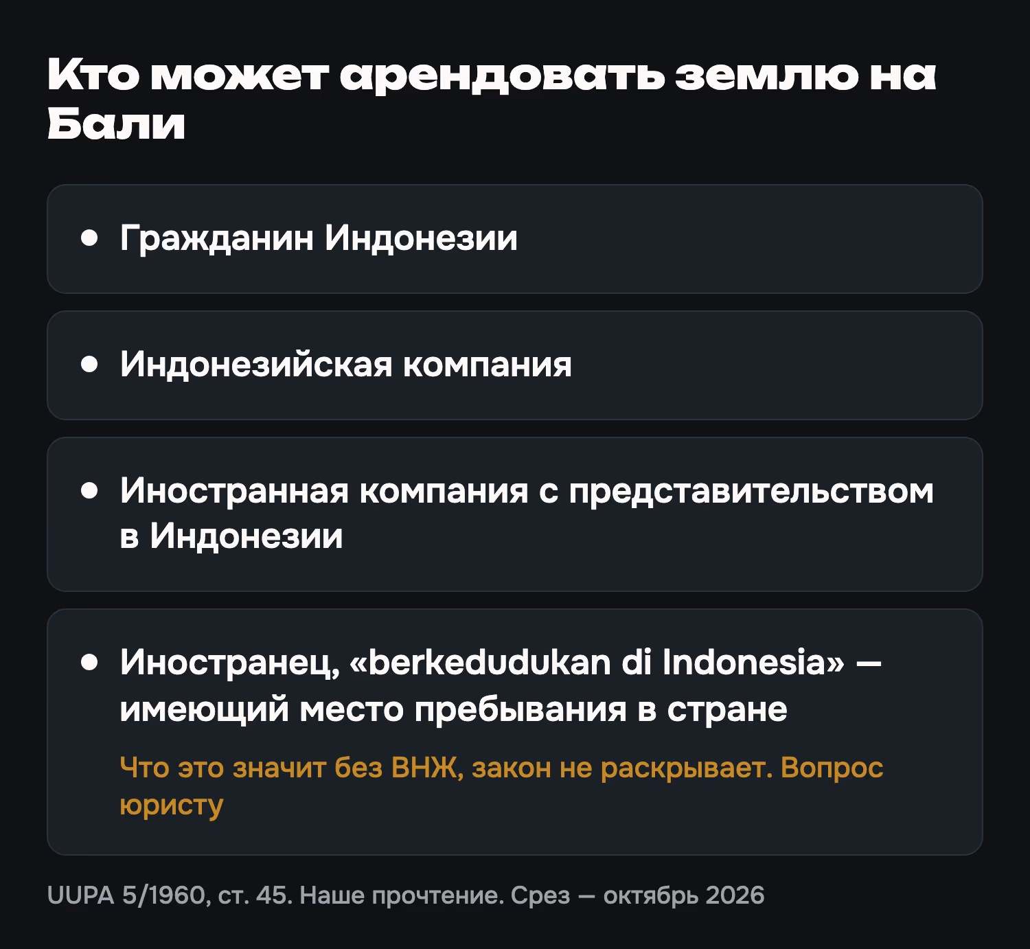 Кто может арендовать землю на Бали: четыре вида арендаторов
